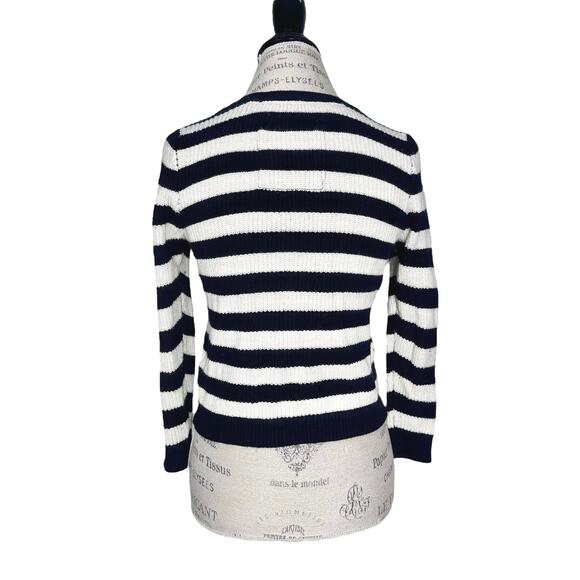 A&F | Women | Coastal Stripe Y2K Rabbit Hair Blend Cropped Cardigan | Medium - Picture 3 of 10